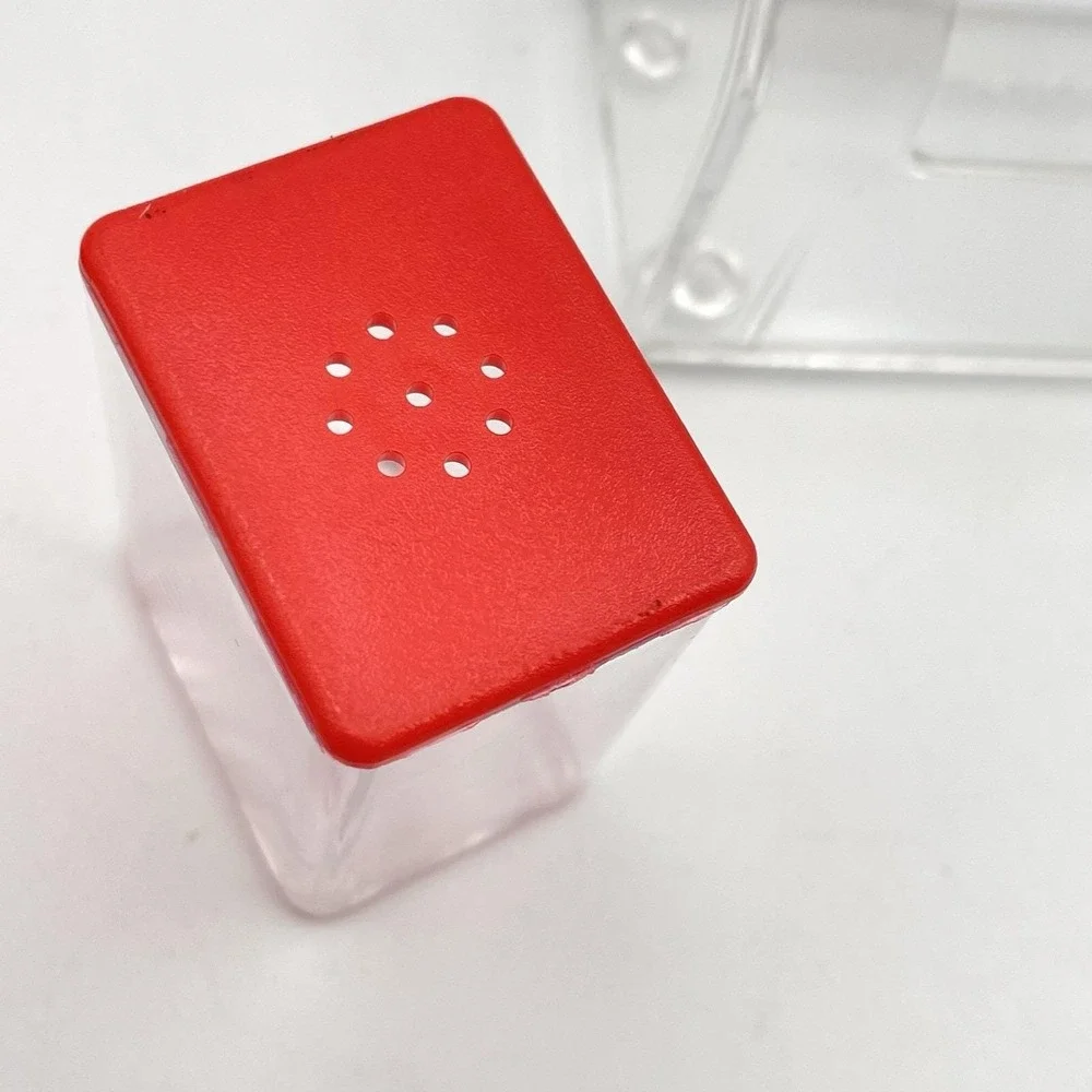 Vintage 1970s Clear‎ Plastic Mailbox Salt And Pepper Shakers Toothpick Holder